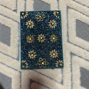 Embellished Blue and Gold Floral Notebook